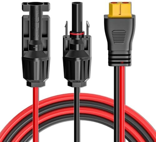 Cleqee Solar Ladekabel XT60 Adapter auf Solar Stecker Buchse Verlängerungskabel 12AWG 10ft für Akku-Pack Tragbares Kraftwerk Solargenerator