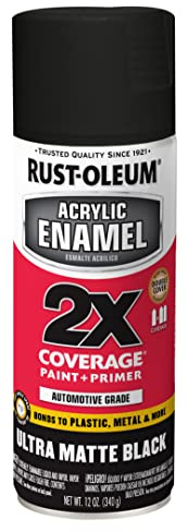 Rust-Oleum 372699 Acrylic Enamel 2X Spray Paint, 12 oz, Ultra Matte Black (Pack of 1)