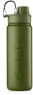 satch Trinkflasche aus Edelstahl BPA-frei 0,5l, Auslaufsicher und Kohlensäure geeignet, für Heiße und Kalte Getränke Olive