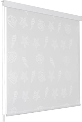 Duschrollo, Chusui Spritzschutz Für Badewanne, Duschvorhang Badewanne, Badewanne Vorhang, Duschvorhang Rollo, 80 x 240 cm Seesternmuster