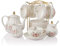 British Royal Series Service à thé en porcelaine avec tasses et soucoupe pour 6 personnes 225 ml avec théière, sucrier, pichet à crème, cuillères à café et passoire à thé