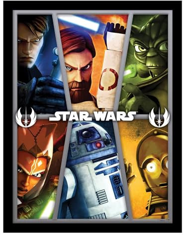 Pyramid International Star Wars Clone Wars Gerahmter Druck, Sammleredition (Clone Wars Design), 30 cm x 40 cm, offizieller Merchandise-Artikel