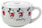 Silver Buffalo Disney Mickey Sketch Line Up Ceramic Soup Mug with a Vented Plastic Lid, 24 Ounces