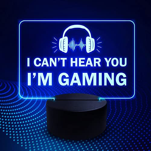Red Ocean Funny I Cant Hear You Gaming Neon Led Plaque For Games Room Boys Bedroom Novelty Gamer Gift For Boys
