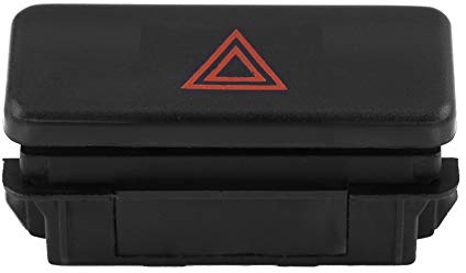 Tbest Interrupteur Warning 12V, Bouton Warning E39, Z3, 2002 530I, Commutateur De Feux D'Avertissement D'Urgence Noir, Tactile, ON-OFF, IP54, 1 Voie, 1 Position, Montage Encastré, Plastique, 1 Unité