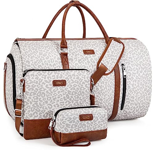 Lot de 4 Sacs de Voyage Convertibles pour vêtements – Sacs à vêtements avec Trousse de Toilette Grand Sac de Week-End pour Homme et Femme – Valise à Suspendre 2 en 1 – Sac de Voyage de Nuit