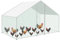 Fiqops Hühnerstall 3x2x2m Freilaufgehege Verzinkter Stahl Kleintierstall Hühnerhaus Dach Geflügelstall mit Sonnenschutzdach und Tür für Haustierkäfig Hühnerkäfig Vogelkäfig Kleintiere Pflanzen