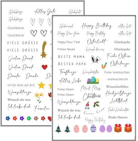 MilaBoo® Kerzentattoos Mix I DIY Aufkleber für besondere Anlässe, einfache Anwendung, vielseitig einsetzbar (Mix)