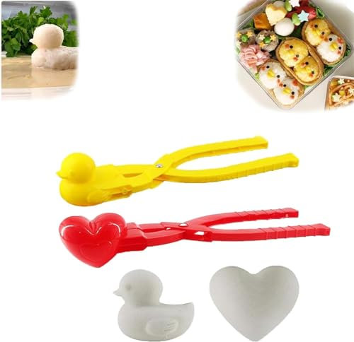 Enten-Reisform, Zange, Reis-Enten-Form, Enten-Schneeball-Maker, Clip, Schneeball-Macher, Spielzeug, Gummiente, Reisballform, DIY-Sushi-Formen, Tier-Reis-Werkzeug, Kinder-Schneeballschlachten