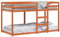 vidaXL Solid Pine Wood Bunk Bed - Wax Brown, Dual-Level Sleeper, 90x190 cm, Guardrails, Plywood Slats, for Kids' Bedroom