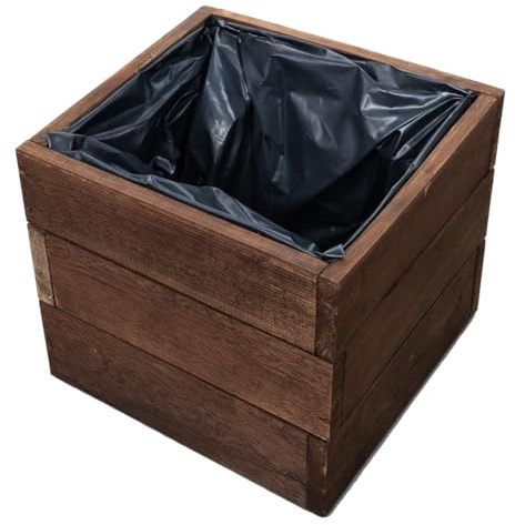 FKL DESIGN Home Deco Jardinière en Bois, Cache-Pot pour Jardin, terrasse, Caisse en Bois imprégné D26 (Palissandre, 30x30x24 cm)