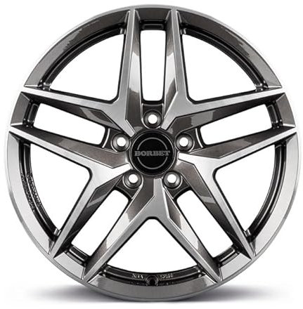 4x Borbet Felgen Z 7.5x18 ET50 5x112 mistral anthracite glossy polished kompatibel mit Skoda Octavia Superb Yeti