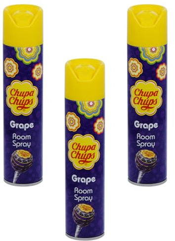 Chupa Chups Room Spray Air Freshener - Grape - (Pack of 3) 3x300ml - With A FREE Fridge Magnet.