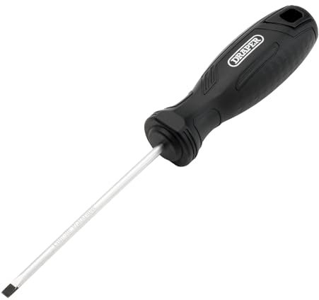 Draper Slotted Parallel Hard Grip Screwdriver, 4.0 x 100mm - 13535 - Magnetic Tip, CRV Blade