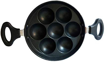Sahishnu Online & Marketing 7 Cavity Appam Patra Induction Base, Appam Maker, 7 Pits Appam Maker With Steel Lid