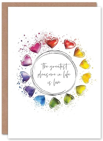 Artery8 Marriage Poem Pleasure Love Euripides Rainbow Blank For Him Or Her Art Wedding Card