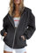 Timuspo Sweatjacke Damen mit Kapuze Herbst Hoodie Jacke Bequeme Oversize Einfarbig Classic Lang Kapuzenjacke Sweatshirt Dunkelgrau S