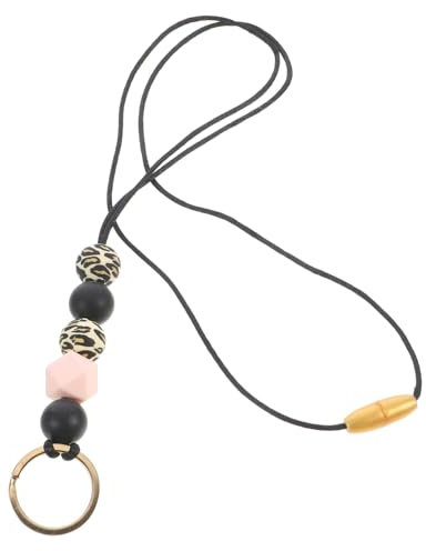 SHOWERORO Buntes Perlen-lanyard Telefonhalter-lanyard Die Bürogeschenke Süße -lanyards Ausweisband Abtrünniger Lanyard- Schlüsselband Mit Perlen Süßes Lehrerband Leopard Hölzern