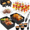Heißluftfritteuse Zubehör - Airfryer Zubehör für Russell Hobbs 9L & Ninja AF300EU AF400EU 9,5L Heißluftfritteuse, Airfryer Accessories mit Silikonform, Vertikaler Grill
