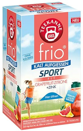 Teekanne frio Sport Fit Grapefruit-Zitrone + Zink, 10er Pack (10 x 18 Teebeutel)