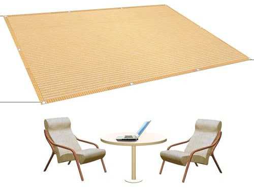 Vele Ombreggianti Rettangolari 1 x 8 m Hdpe, Permeabile All'Aria e All'Acqua Telo Ombreggiante Parasole con Occhielli Tenda a Vela per Balcone, Giardino, Color Crema