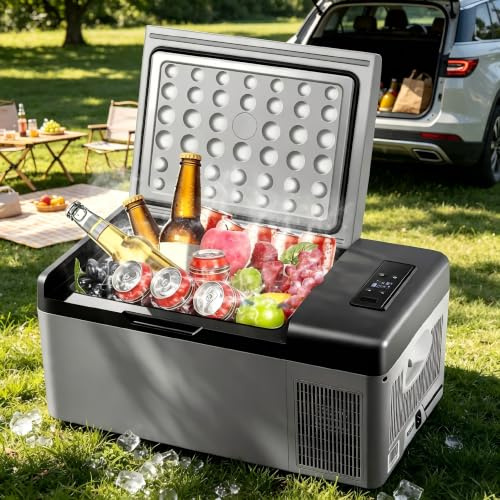 Réfrigérateur de Voiture à Compression,Mini Réfrigérateurs,Réfrigérateur Portable à Compression 20 L Mini Frigo Électrique Réfrigération Plage de température - 20℃ - 20℃ pour Maison/Voiture/Camping