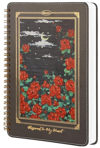 MGGAO Spiral Tagebuch für Frauen, A5 Kunstleder Hardcover-Notizbücher | Niedliche Spiralhefte für Schulbedarf, Büro, Schreiben, Tagebuchschreiben und Notizen, 140 Linierte Seiten, 15,5 x 21 cm
