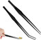 2 Stück Aquarium Pinzette Set, Küchenpinzette Edelstahl, Grillpinzette Pinzette,Pinzette Lang, Reptilien Futterpinzette, 25cm Gerade Pinzette und 27cm Gebogene Pinzette, Futterwerkzeug für Aquarium