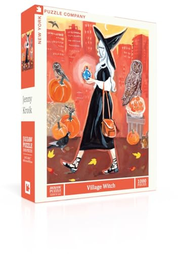 New York Puzzle Company - Jenny Kroik Village Witch - 1000 Teile Puzzle für Erwachsene von Jenny Kroik