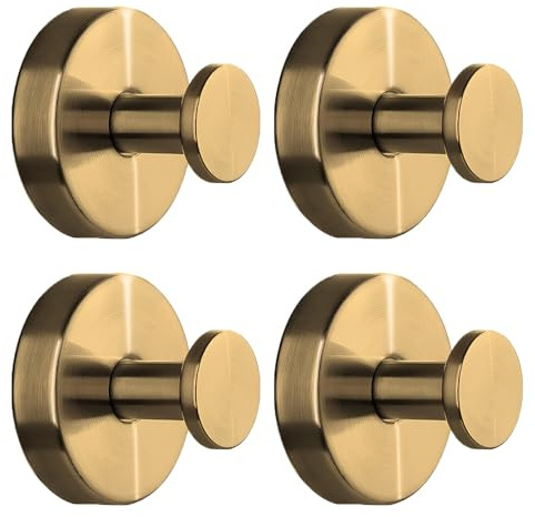 4 ganchos dorados con ventosa, colgador de toallas de acero inoxidable, gancho autoadhesivo para ducha, dormitorio, baño, cocina, oficina