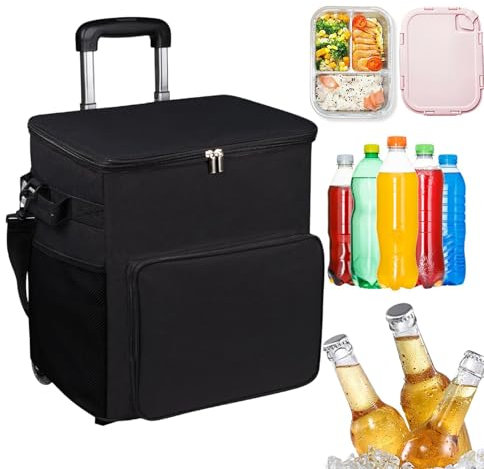 Kühltasche Mit Rädern,Rollkühler Wagen | Trolley Mit Griff Dichter 35L Isoliertasche Für Unterwegs Picknick