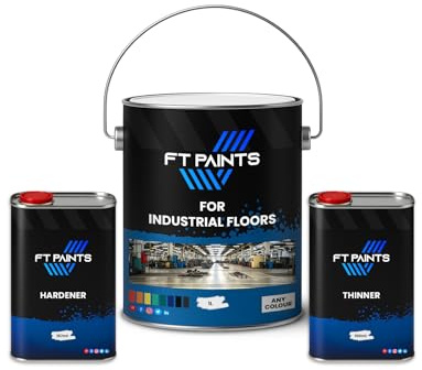 FabioT. FT Paints 1.267L Kit 2K Anti-Slip Floor Paint with E9006 Hardener (Fast Drying) For Industrial Floors- RAL 1003-Signal Yellow