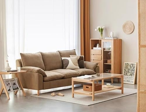 KIBONCY Nordisches Stoffsofa, kleines Wohnzimmer for Mietwohnungen, preiswertes Doppel- oder Dreisitzer-Sofa, einfache Wohnung, kleines Sofa(2m)