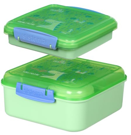 Sistema Expressions Lunch, 1,25L Bento + 450ml Sandwich, set porta pranzo, design 'Dinosauro'