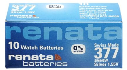 2 x Renata 377 1.55v Watch Cell Batteries SR626SW No Mercury