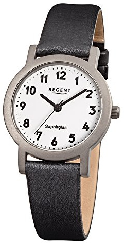 REGENT 12090261 Armbanduhr, Lederband, Schwarz