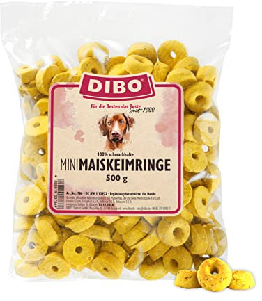 Mini-Maiskeimringe, 500g-Beutel, Backwaren als gesunde, natürliche Ernährung für Hunde von DIBO, Hundefutter, Barf, B.A.R.F., Leckerli, Hundekekse