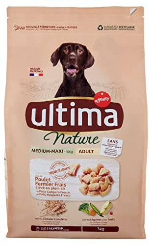 Ultima Nature Trockenfutter für Hunde/Erwachsene Medium/Maxi mit Huhn – 3 kg