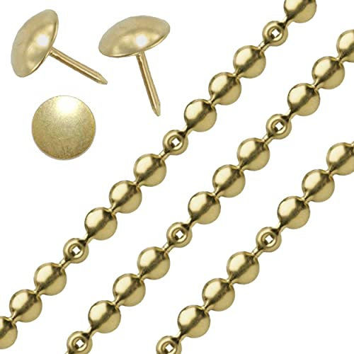5 Meters of Upholstery Nail Stud Strips Brass Plated Finish INCULDING Nails for Sofa, Settee OR Chair