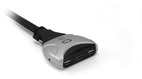 LevelOne KVM-0290 commutateur écran, Clavier et Souris Noir, Gris