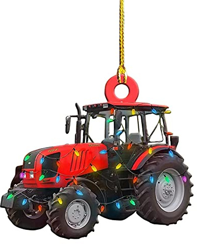 Weihnachtsschmuck, Christbaumschmuck Hänger Personalisierte Acryl moderne Fahrzeugform Baum-Anhänger LKW FeuerBagger Anhänger, für Weihnachtsbaum