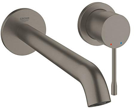 GROHE Essence | Badarmatur - 2-Loch-Waschtischbatterie | hard graphite gebürstet | 19967AL1