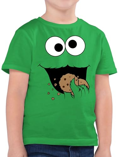 Shirtracer - Kinder T-Shirt Jungen - Karneval & Fasching - Keks Monster I Krümelmonster I Cookie Monster