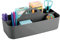 mDesign Schreibtisch Organizer mit Griffen – praktischer Büro Organizer mit 11 Fächern fürs Arbeitszimmer – Box für Büroorganisation für Stifte, Radiergummi und anderes Bürozubehör – dunkelgrau