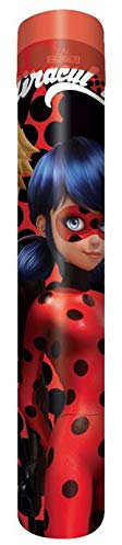 Miraculous Brand Metallic Tubular Pencil Sharpener Case with 12 Colors & Sharpener, Red