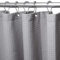 Waffel Duschvorhang mit Metall Duschvorhangringe Stoff Textil Badewannenvorhang Anti Schimmel Bad Vorhang Wasserdicht Badewanne Vorhang Schwerer Shower Curtain Badezimmer - 182 x 182cm (Dunkelgrau)