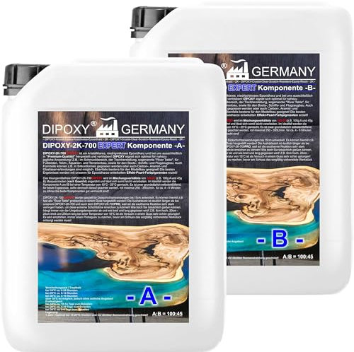 7,25kg DIPOXY-2K-700EXPERT Epoxidharz 2K bis 15cm! Harz mit Härter EP Laminierharz in Profi Qualität Glasklar und geruchsarm Gießharz Epoxy UV Stab. für Holz Tisch Boden Aquarium Terra Formenbau GFK