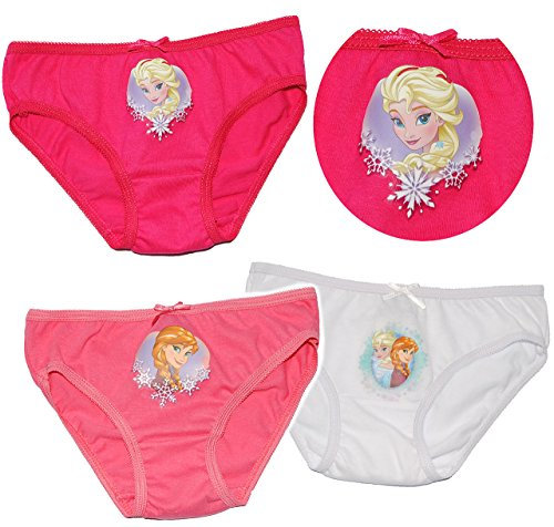 alles-meine.de GmbH 3 TLG. Slip/Unterhosen - Frozen - die Eiskönigin - Größe 4 bis 5 Jahre - Gr. 110 bis 116-100% Baumwolle - Mädchenslip/Unterwäsche - für Kinder Pant..