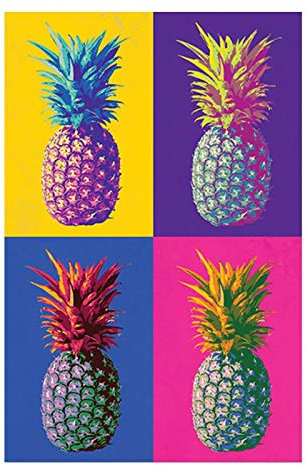 Yooyu Bunte Ananas Andy Warhol Berühmte Kunstwerk Malerei auf Leinwand Poster und Drucke Wandkunst Bilder Wohnzimmer Dekor 50x70cm Rahmenlos