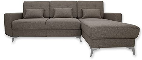 VitaliSpa Sofa L Form York, Schlafsofa mit Bettkasten, Braun, 260 x 181 cm